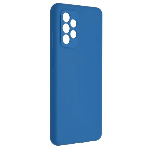 Husa Samsung Galaxy A52/A52s Luxury Silicone, catifea in interior, protectie camere, albastra