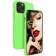 Husa Samsung Galaxy M30s Luxury Silicone, catifea in interior, verde neon