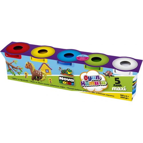 Set plastilina Play Dough Nova Color NC-4106, 5 culori x 130 grame