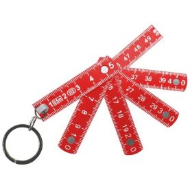 Metru de tamplarie, 50 cm, rosu, cu breloc