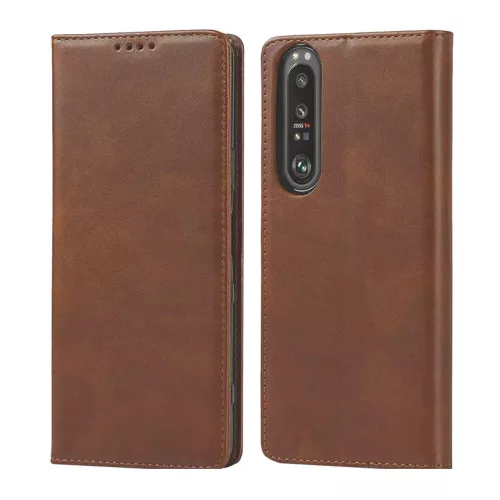 Husa Samsung Galaxy A50, Elegant Book Case, inchidere magnetica, maro