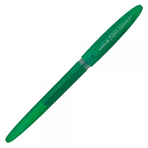 Pix cu gel Uni-ball Signo GelStick UM-170, 0.7mm, cu capac, corp in culoarea scrisului, verde