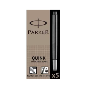   Patroane cerneala lungi (rezerve) Parker Quink, cerneala neagra, set 5 buc