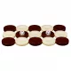 Set piese table Luxury, maro si crem, 2 zaruri incluse