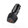 Incarcator auto Veger SpeedBoost 38W, Fast Charger, dual port USB-C (PD) + USB, negru