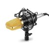 Microfon profesional Andowl Q-Mic3 pentru karaoke, vlogging, podcast, negru/auriu