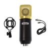 Microfon profesional Andowl Q-Mic3 pentru karaoke, vlogging, podcast, negru/auriu