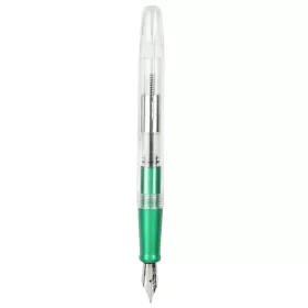   Stilou CNX 100, alimentare pompita, corp plastic transparent, clips metalic argintiu, verde