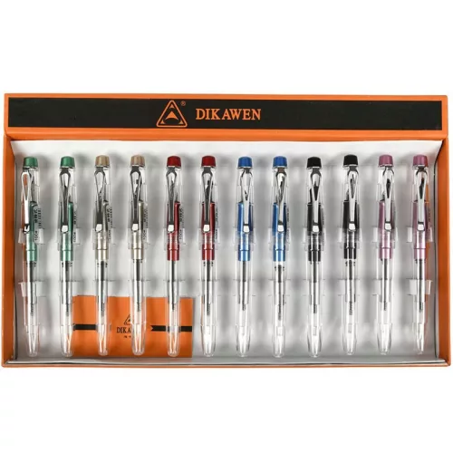 Stilou CNX 100, alimentare pompita, corp plastic transparent, clips metalic argintiu, verde