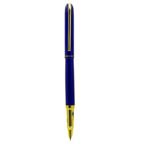 Stilou CNX 8038, penita ascunsa, alimentare pompita, albastru/auriu