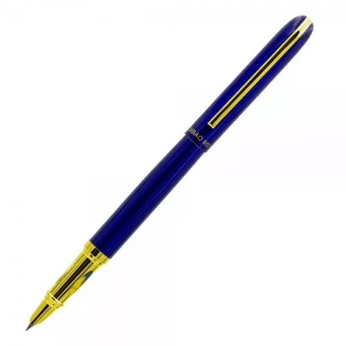 Stilou CNX 8038, penita ascunsa, alimentare pompita, albastru/auriu