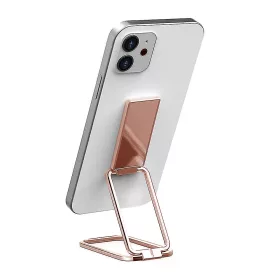   Stand metalic pliabil, prindere adeziva, compatibil telefoane si tablete PC, rose gold