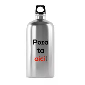  Bidon sport metalic, personalizat cu poza ta, arginitiu, 500 ml