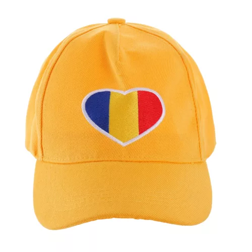 Sapca galbena inima tricolor ROMANIA