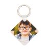 Breloc din plastic, personalizat cu poza ta, inel de sustinere metalic, 4.5 x 4.5 cm