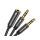 Splitter cablu audio Joyroom SY-A05, 2 x Jack 3.5mm (M) la Jack 3.5mm (F), 20 cm, negru