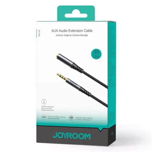 Extensie cablu audio auxiliar / AUX / jack 3.5 mm Joyroom SY-A09, 1.2 metri, negru