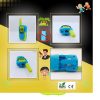 Set 2 Walkie Talkie pentru copii, T-388, ecran LCD, 6 km, 22 canale, albastru/roz 