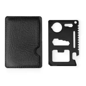   Card multifunctional de supravietuire 11 in 1, husa inclusa, negru