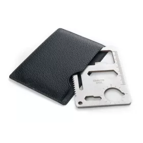   Card multifunctional de supravietuire 11 in 1, husa inclusa, argintiu