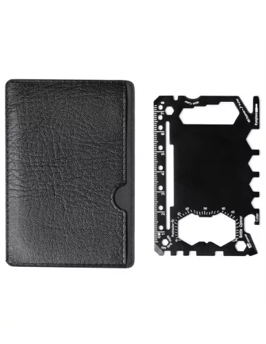 Card multifunctional de supravietuire 23 in 1, husa inclusa, negru