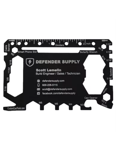 Card multifunctional de supravietuire 23 in 1, husa inclusa, negru
