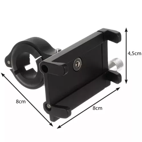 Suport telefon pentru bicicleta Trizand U18282, aliaj aluminiu, reglabil, negru