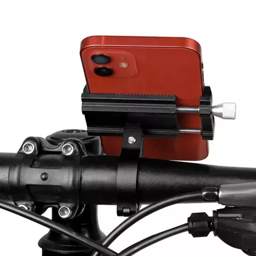 Suport telefon pentru bicicleta Trizand U18282, aliaj aluminiu, reglabil, negru