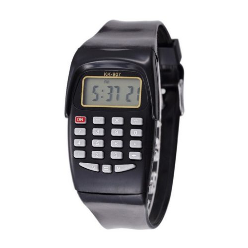 Ceas digital de mana cu calculator WB-907, negru