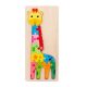 Jucarie educativa, puzzle 3D din lemn incastru, 11 piese, model girafa