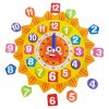 Jucarie ceas din lemn Puzzle Sunflower Clock, diverse forme geometrice