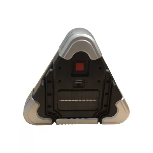 Triunghi semnalizare  si lampa lucru WH-6609, led COB, incarcare solara, negru/argintiu
