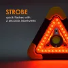 Triunghi semnalizare  si lampa lucru WH-6609, led COB, incarcare solara, negru/argintiu