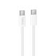 Cablu de date si incarcare Hoco X105, Type-C to Type-C, PD60W, QC3.0, 3A, 1 m, cablu impletit, incarcare rapida, alb