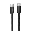 Cablu de date si incarcare Hoco X105, Type-C to Type-C, PD60W, QC3.0, 3A, 1 m, cablu impletit, incarcare rapida, negru