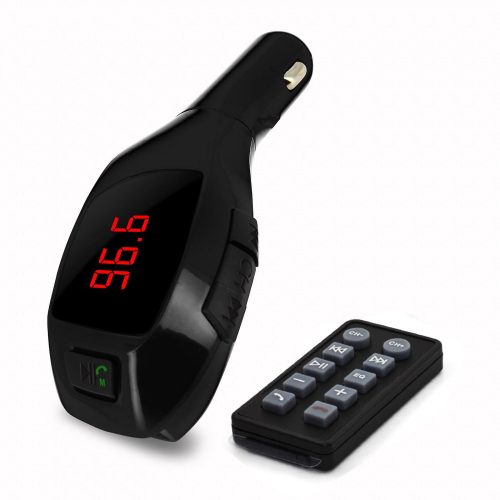 Modulator FM Bluetooth X6, incarcare USB, telecomanda, negru