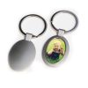 Breloc metalic personalizat cu poza ta, inel de sustinere metalic, oval