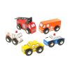 ”Brigada pompierilor”, set de jucării cu piese din lemn, 47 piese