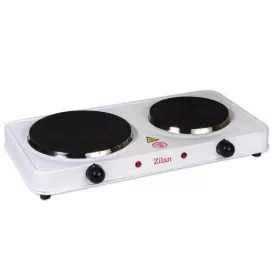   Plita electrica dubla ZLN-2180, 49 x 30 x 9 cm, 2500W, termostat reglabil, alba