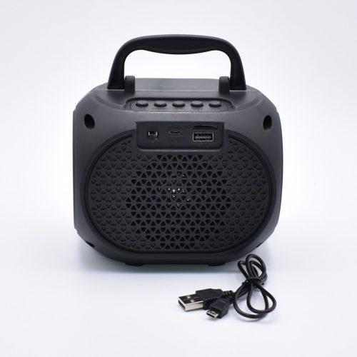Boxa portabila ZQS-1321, Bluetooth, USB, TF, Radio FM, lumini LED RGB, neagra