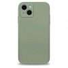 Husa Apple iPhone 13 Pro Max Luxury Silicone, catifea in interior, protectie camera, verde maslina