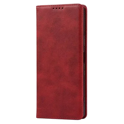 Husa Samsung Galaxy A55, Elegant Book Case, inchidere magnetica, rosie