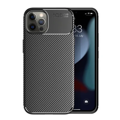 Husa Carbon Fiber pentru Apple iPhone 11 Pro Max, aspect carbon, neagra