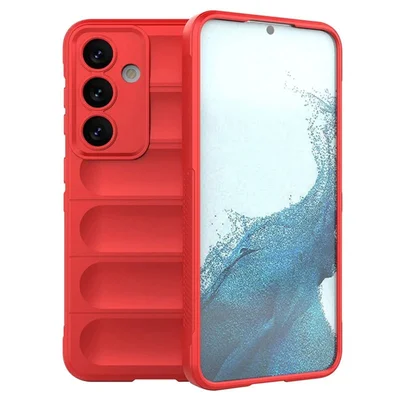 Husa Samsung Galaxy A56, Wave Silicone, protectie camera, catifea in interior, pure red