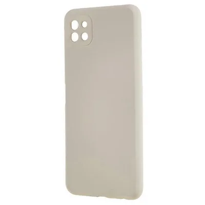 Husa Samsung Galaxy A22 5G Luxury Silicone, catifea in interior, protectie camere, bej