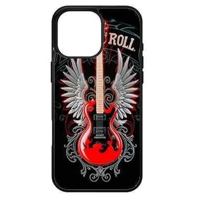 Husa protectie Apple iPhone 13 Pro Max, Colorful Aluminium TPU, design Rock and Roll Guitar