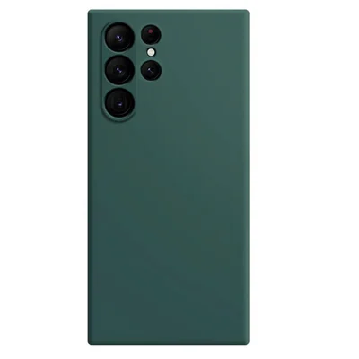 Husa Samsung Galaxy S25 Ultra, Luxury Silicone, catifea in interior, protectie camere, verde