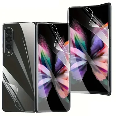 Set 3 folii protectie Samsung Galaxy Z Fold5, Hydrogel, front/front/back, ultra subtiri, transparente