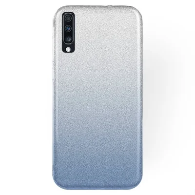 Husa Luxury Glitter Gradient pentru Samsung Galaxy A41, albastru cu argintiu