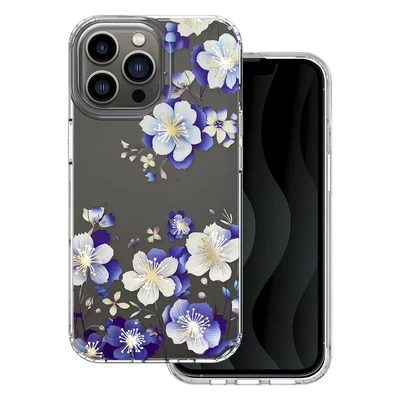 Husa Apple iPhone 14 Pro, IMD Print Case, TPU flexibil, transparent, Floral